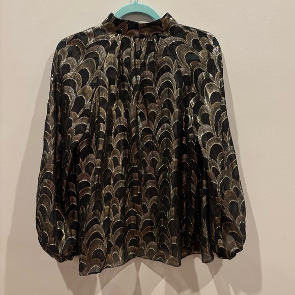 Banana Republic Mali Metallic Silk Jacquard Top - Picture 3 of 7
